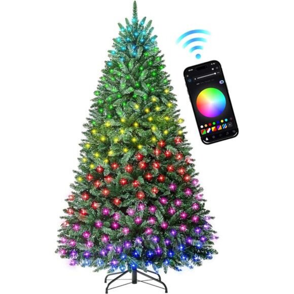 HOLLO STAR 6 ft Prelit Christmas Tree with 270 LED Lights App‎ Control